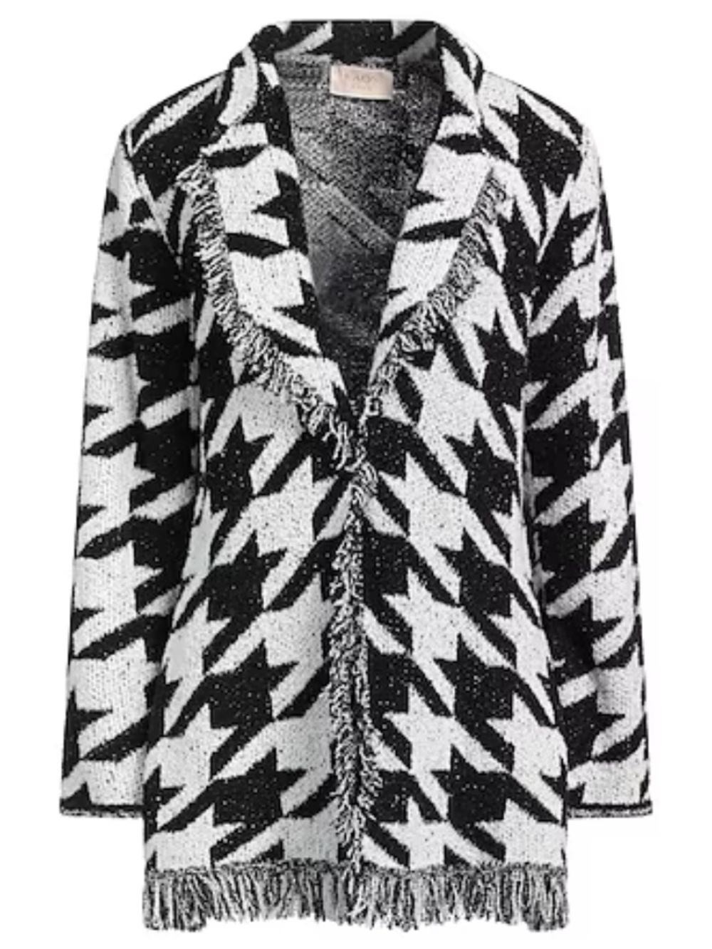 Kaos Jeans NWT Houndstooth Fringe Coatigan (M)